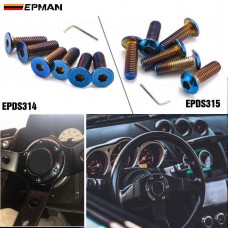 EPMAN 6 PCS Burnt (Neochrome) M5 Steering Wheel Bolt Screw Kit For Mostly Steering Wheel EPDS314 EPDS315 